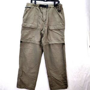 The North Face Convertible Cargo Pant Mens L Green Belted Transformer Hiking VTG